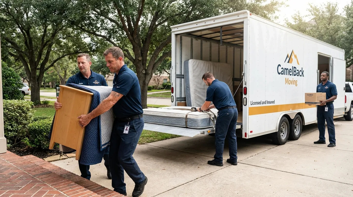 Crew loading residential truck for cross-state move from Camuy, PR